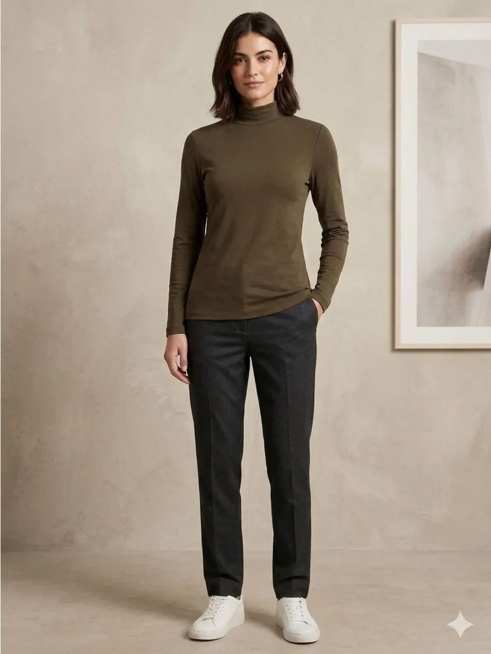 New No Boundaries green ribbed high neck top
